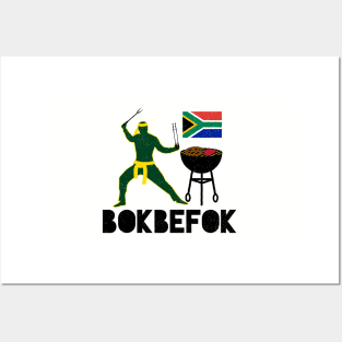 Bokbefok Braai Ninja Bok Rugby Supporter Posters and Art